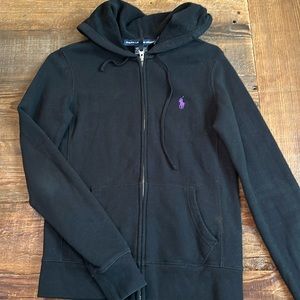 Ralph Lauren Sport full zip hoodie. Black. Women’s size small